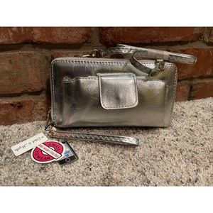 Ethel & Myrtle Silver Wristlet Crossbody Wallet NWT